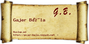 Gajer Béla névjegykártya