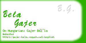 bela gajer business card